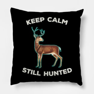 Vintage Deer Keep Calm Meme Pillow