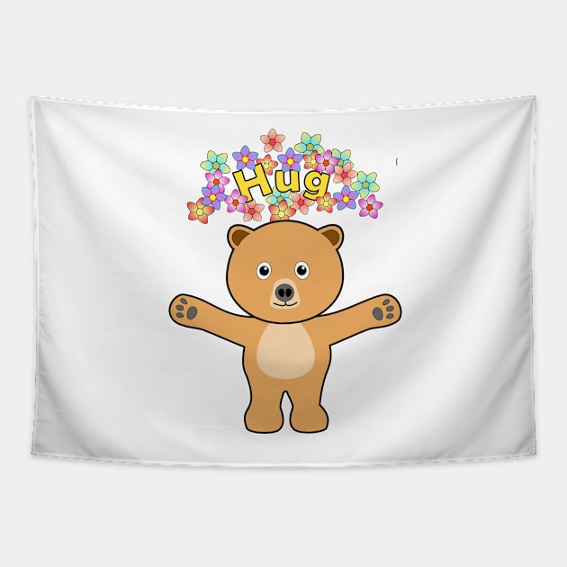 Bear Hug Tapestry by denip