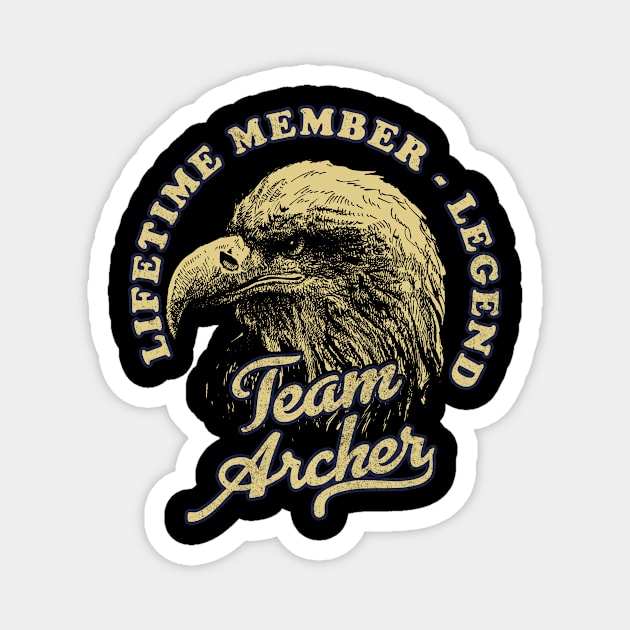 Archer Name - Lifetime Member Legend - Eagle Magnet by Stacy Peters Art