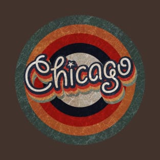 Retro Color Typography Faded Style Chicago T-Shirt