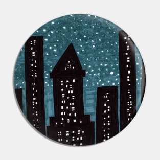 Snowy Night In New York City Pin