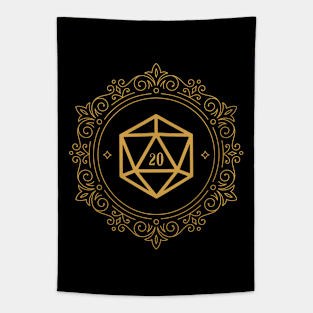 Polyhedral D20 Dice Monogram Bronze Tabletop RPG Tapestry