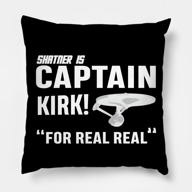 william shatner blue origin Pillow by GLStyleDesigns