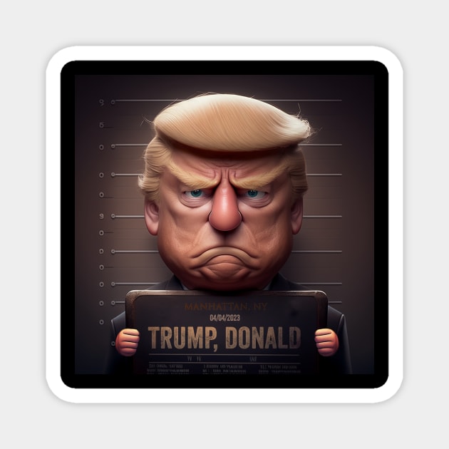 Donald Trump Mugshot Magnet by Fallacious Trump