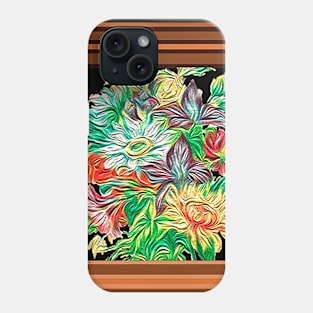 Frame with colorful flowers Phone Case