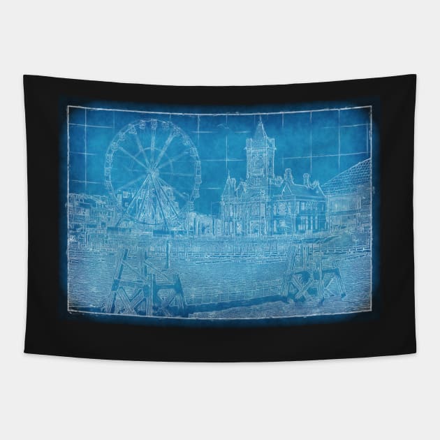 Cardiff Bay Blueprint Tapestry by RJDowns