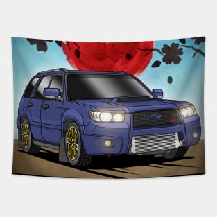 Subaru Forester XT STi (2007) Japanese Art Style Tapestry