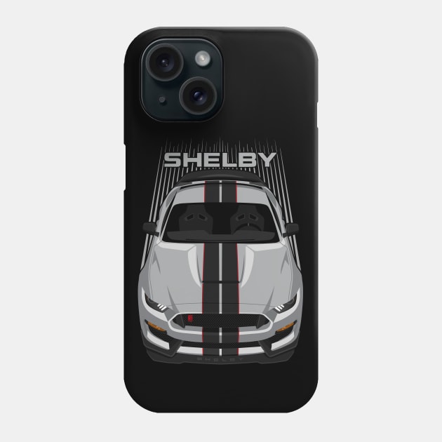 Ford Mustang Shelby GT350R 2015 - 2020 - Avalanche Grey - Black Stripes Phone Case by V8social