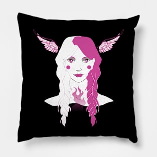 Pink Flame Lady Pillow