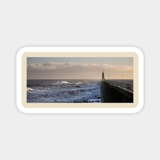 Stormy weather at Tynemouth Pier - Panorama Magnet