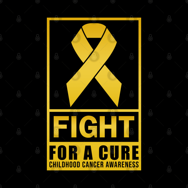 CHILDHOOD CANCER AWARENESS FIGHT FOR A CURE GOLD RIBBON by JWOLF