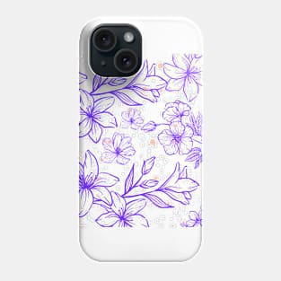 Flower and Leaves pattern illustration background Phone Case