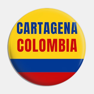 Cartagena City in Colombian Flag Colors Pin