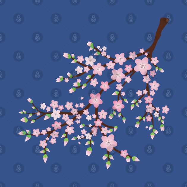 Branch with pink blossoms and flower butts by Bwiselizzy