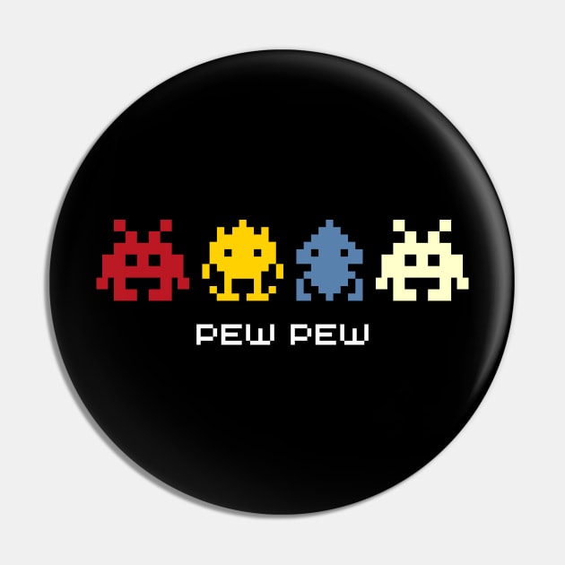 Pew Pew, vintage arcade coin op space invaders Pin by Teessential