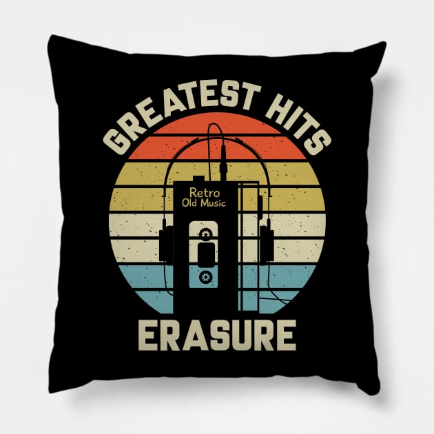 Greatest Hits Erasure Pillow by Dinosaur Mask Store