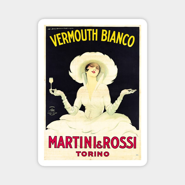 Martini la Dama Bianca Magnet by WAITE-SMITH VINTAGE ART