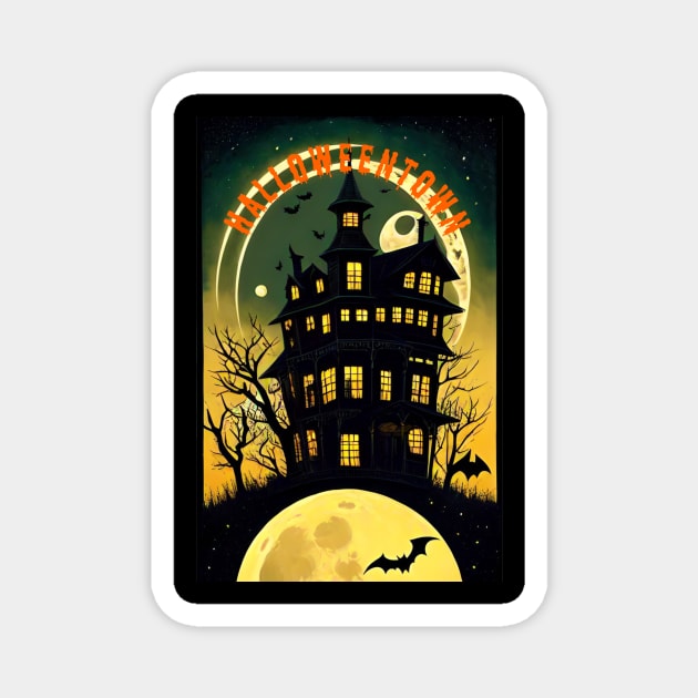 Halloweentown halloween spooky Magnet by WhiteTeeRepresent