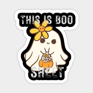 This Is Boo Sheet Ghost Retro Halloween Costume Magnet