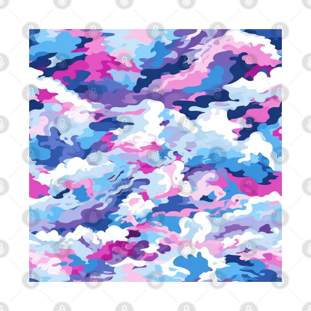 Blue and Pink Camo Pattern by Pixelyx