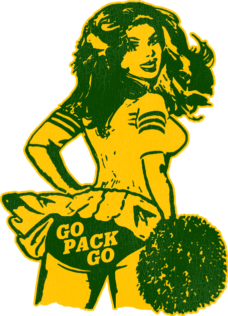 Green Bay Cheerleader Kids T-Shirt by darklordpug