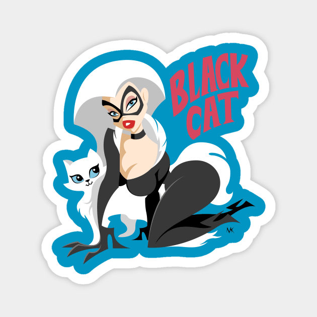 Black Cat Magnet by nocturnallygeekyme