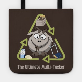 Goats The Ultimate Multi-Taskers Mowing the Grass Sustainable Farming Funny Quote Tote