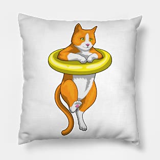 Cat Swimming Swim ring Pillow