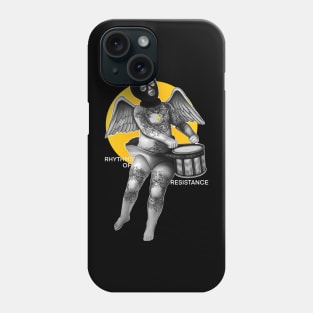 Tattoed riot angel with drum Rhythms of resistance Phone Case