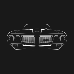 front/profile 1970 Pontiac GTO - stencil, white T-Shirt