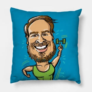 caricature portrait - bearded man Pillow