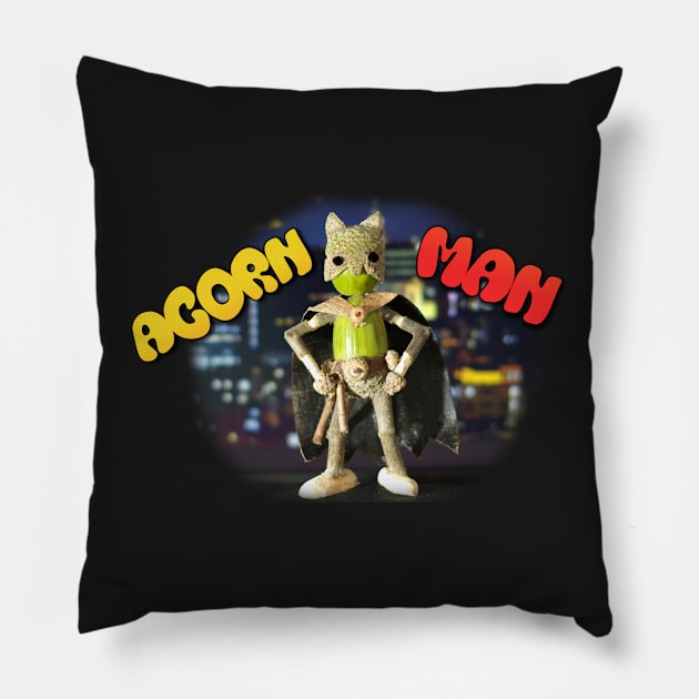 Acorn Man - Oak Folk Pillow by Simon-dell