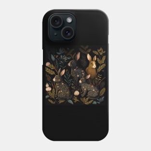 Several Small Hares Hanging Around Herbage Phone Case