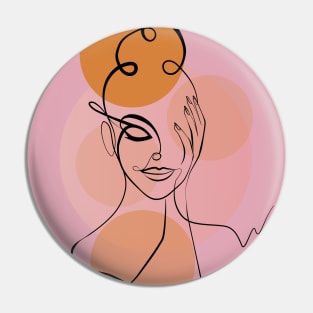 Minimalist Woman One Line Art Drawing Pin