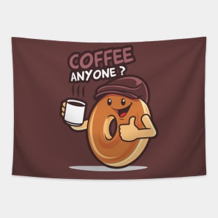 Coffee Bagel Man Tapestry