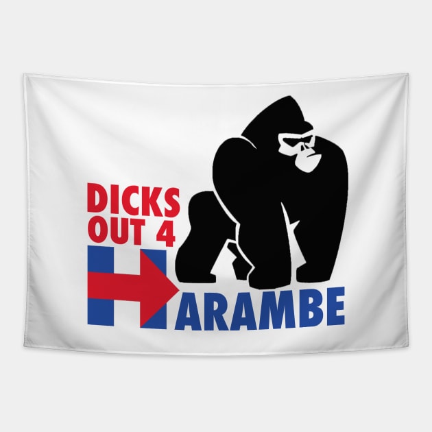 dicks out for harambe Tapestry by Tainted