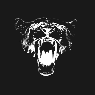 Black and White Roaring Lion T-Shirt