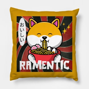 Cute Shiba Inu Dog Eating Ramen Pillow