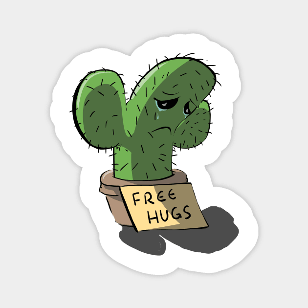 Free Hugs Sad Cactus Magnet by BunnyMaelstrom