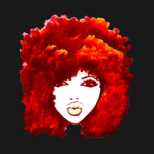 Afro Hair Curly Red Fire Autumn Natural Hair T-Shirt T-Shirt