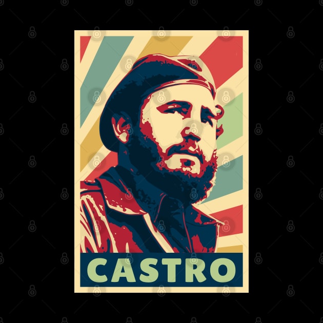 Fidel Castro Vintage Colors by Nerd_art