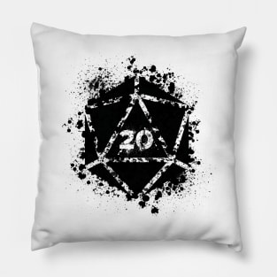 d20 Splatter Crit Pillow