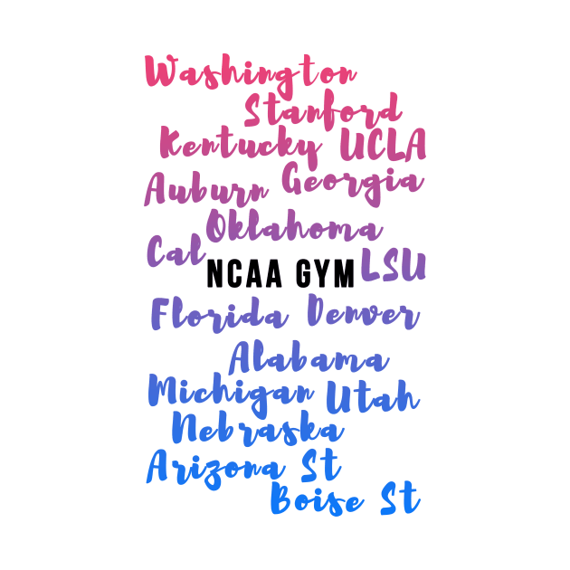 NCAA Gym Teams by gainerlayouts