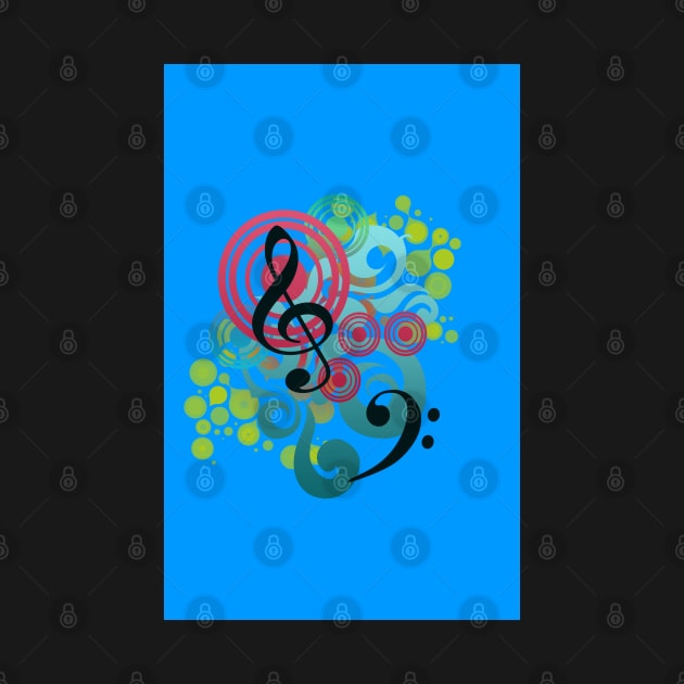 Music swirl iPhone case (blue) by InspiraImage