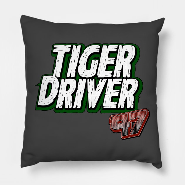 TIGER DRIVER '97 Pillow by C E Richards