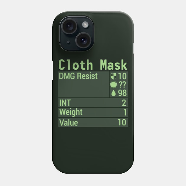 Cloth Mask Stats Phone Case by fashionsforfans