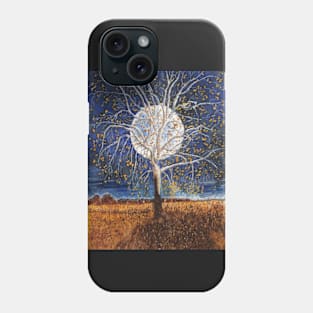 Sycamore Tree Under a Blue Moon Batik Phone Case