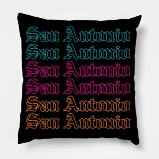 San Antonio Old English Outline Pillow