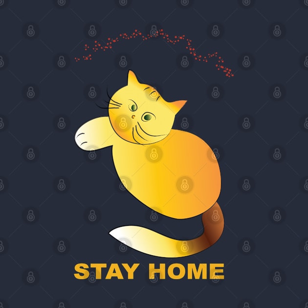 Stay home cute cat. by Vivid Art Design