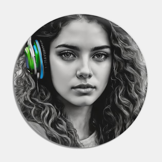 girl with headphone Pin by TrvlAstral